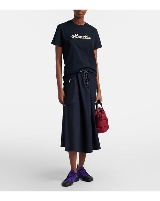 Moncler Blue Logo Cotton Jersey T-Shirt
