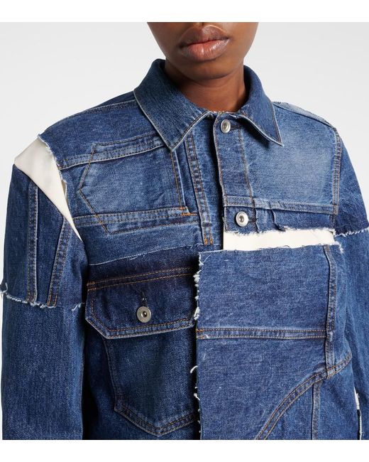 Sacai Blue Patchwork Denim Jacket