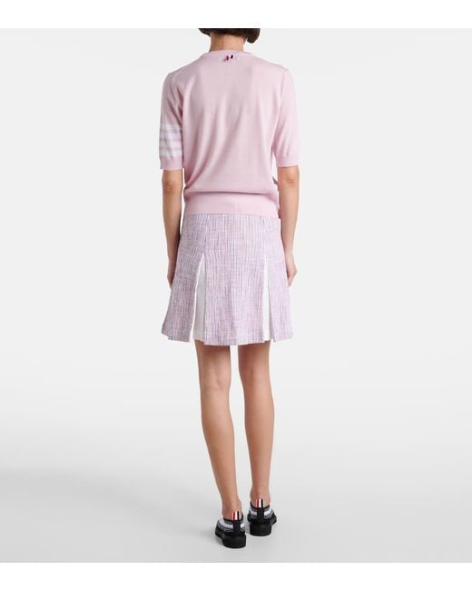 Thom Browne Pink 4-Bar Wool Sweater