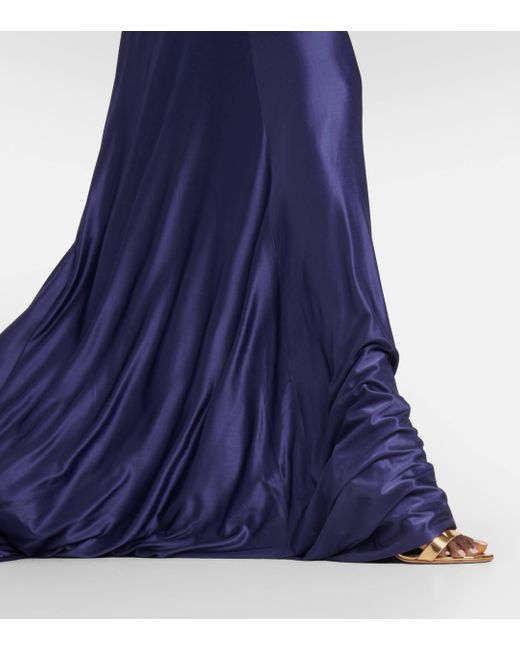 Costarellos Purple Cardinale Halterneck Jersey Gown