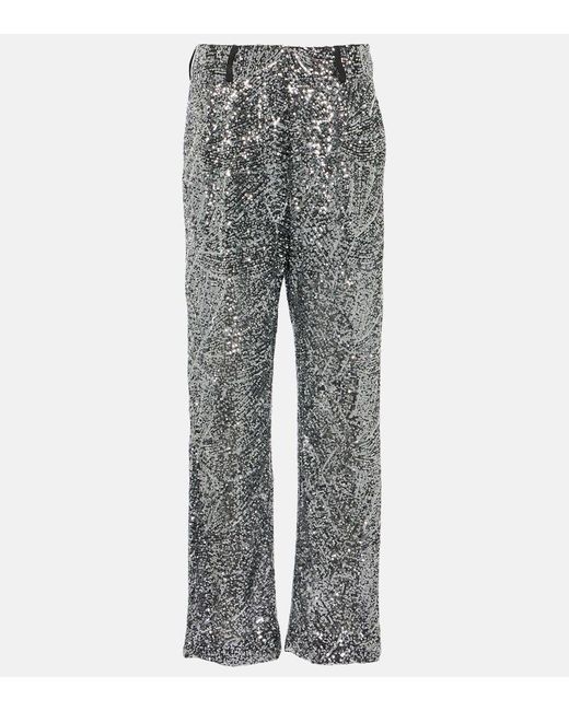 Pantalones rectos Fox con lentejuelas Blazé Milano de color Gray