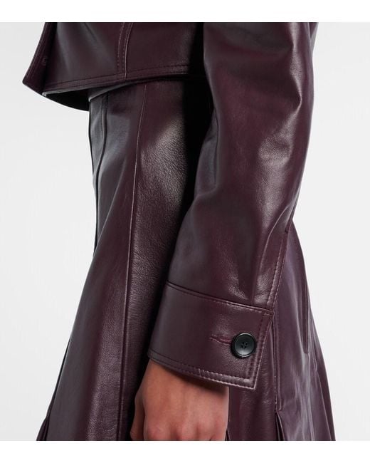 Emilia Wickstead Red Nics Cropped Leather Jacket