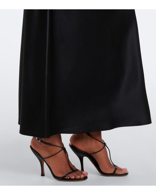 Jupe Longue Isaak En Satin De Soie Joseph en coloris Black