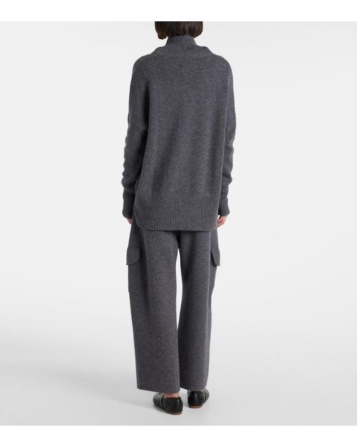 Lisa Yang Gray Heidi Cashmere Turtleneck Sweater
