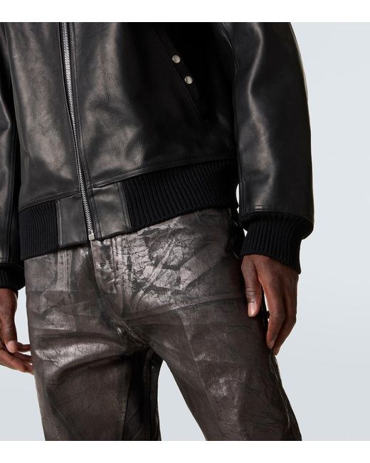 Chaqueta Blixa Dracucollar De Piel Rick Owens de hombre de color Black