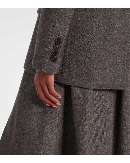 Brunello Cucinelli Gray Wool And Linen-Blend Blazer