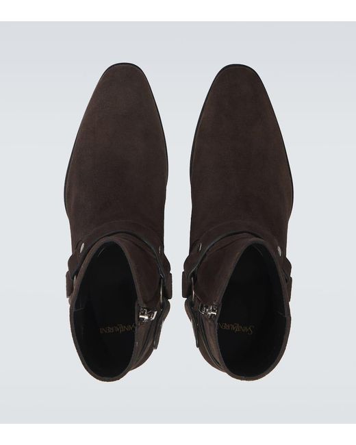 Stivaletti Wyatt Harness 40 di Saint Laurent in Brown da Uomo