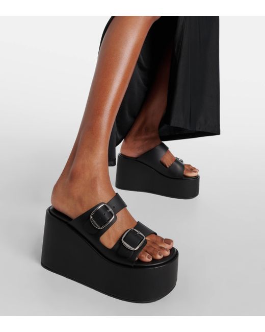 Coperni Black Leather Platform Sandals