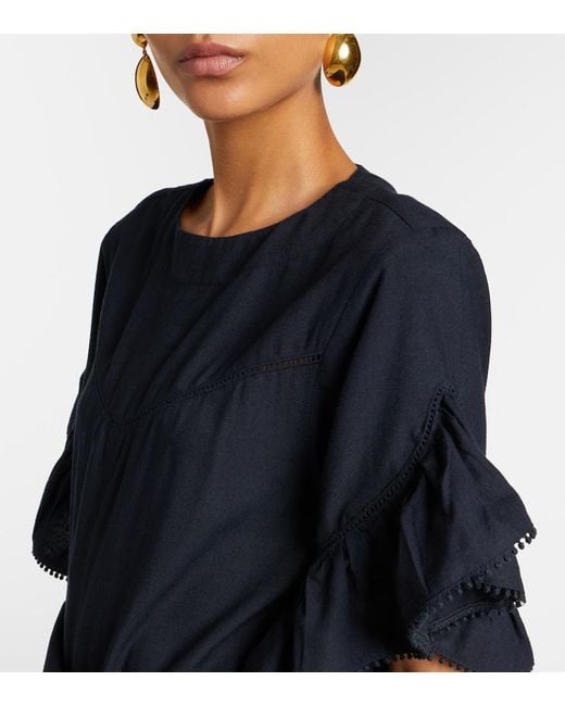 Isabel Marant Black Melicia Ruffled Minidress