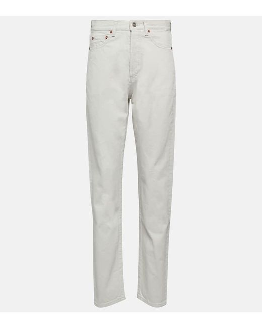 Jeans slim de tiro alto Saint Laurent de color Gray