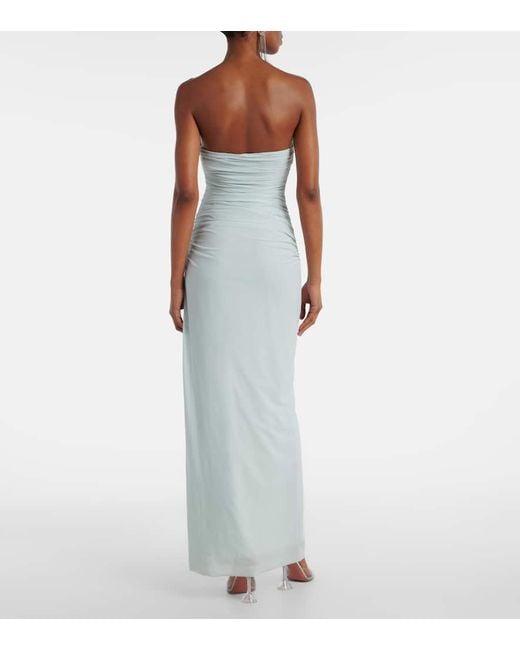 Christopher Esber Blue Salacia Ruched Jersey Gown
