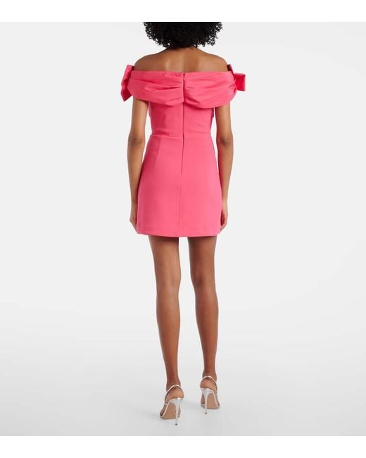 Rebecca Vallance Pink Bow-Detail Crepe Minidress