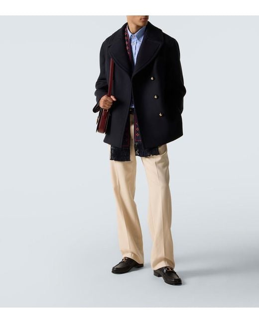 Valentino Black Double-Breasted Virgin Wool Jacket for men