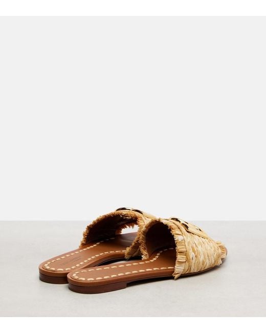 Dolce & Gabbana Natural Dg Raffia-Effect Slides