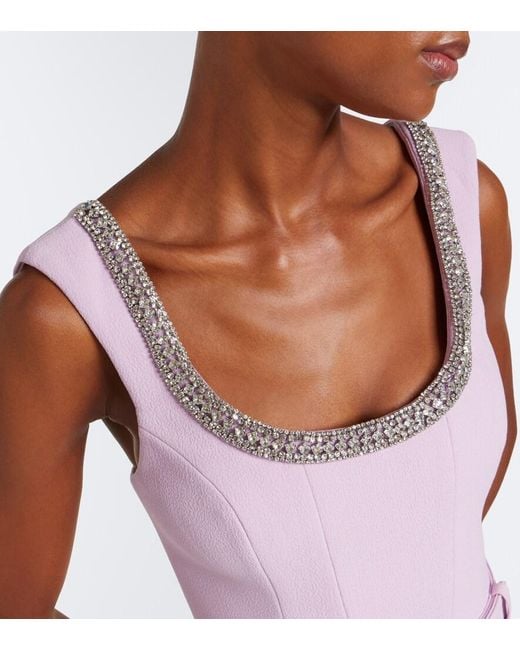 Rebecca Vallance Purple Yolanda Embellished Crepe Cocktail Dress