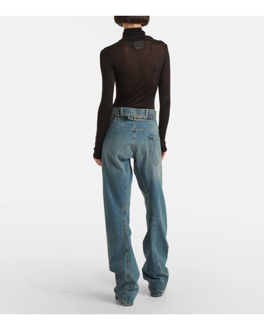 Maison Margiela Blue Mid-Rise Wide-Leg Jeans