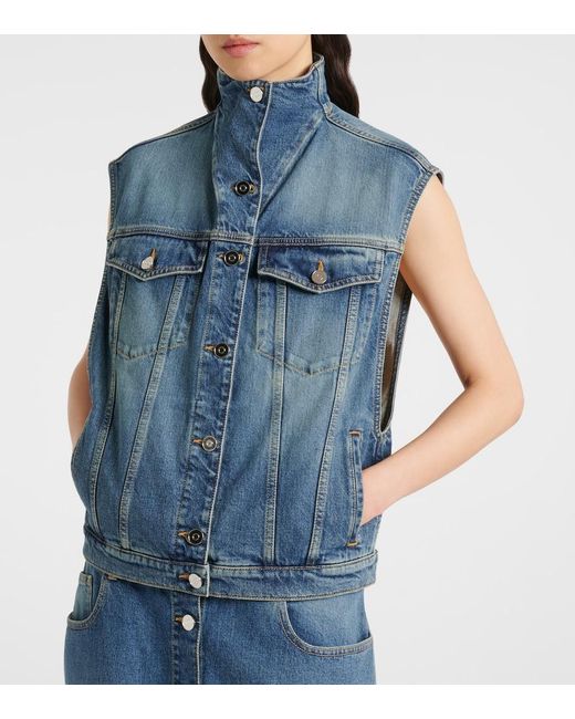 Chaleco De Denim Alaïa de color Blue