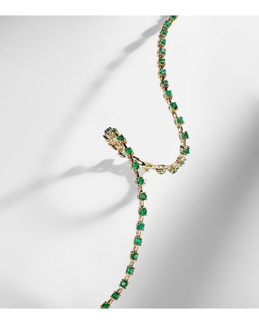 STONE AND STRAND Metallic Emerald Ace 14Kt Tennis Bracelet With Emeralds