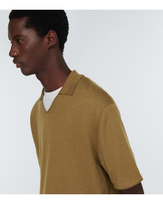 Zegna Green Cotton Pique Polo Shirt for men