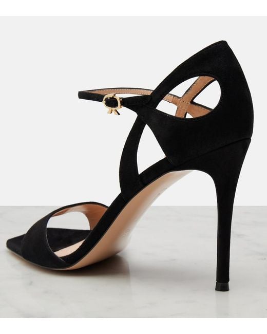 Gianvito Rossi Black Suede Sandals
