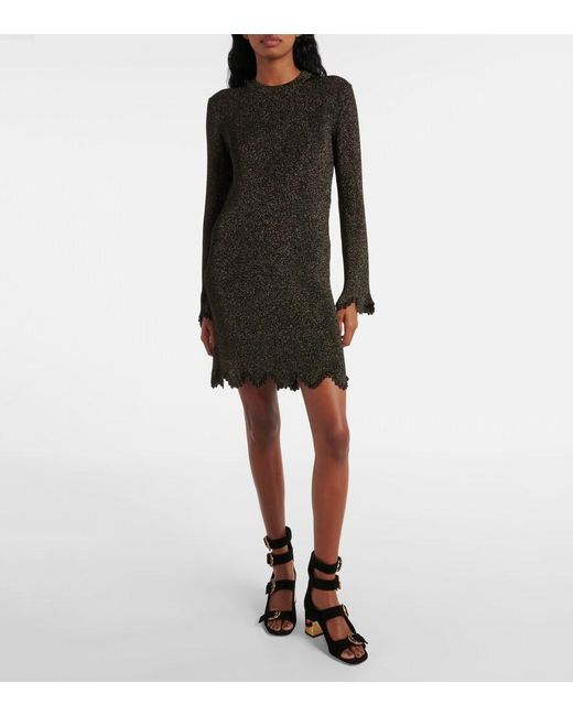 Chloé Gray Strickkleid Mit Bogenkante