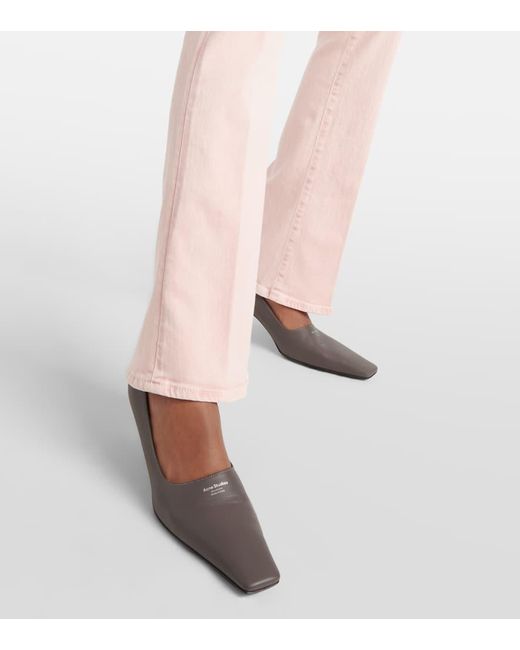 7 For All Mankind Pink Mid-Rise Bootcut Jeans