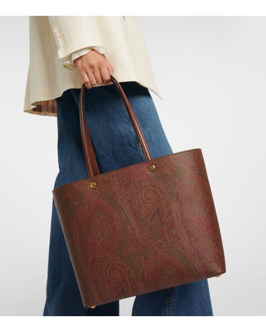 Etro Brown Essential Medium Leather Tote Bag
