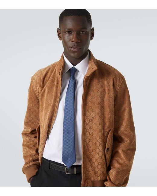 Gucci Blue Gg Silk Jacquard Tie for men