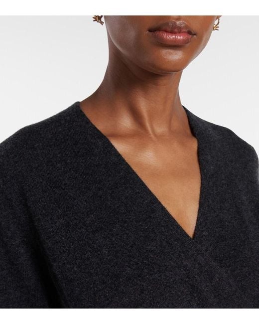 Jardin Des Orangers Black Wool And Cashmere Wrap Dress