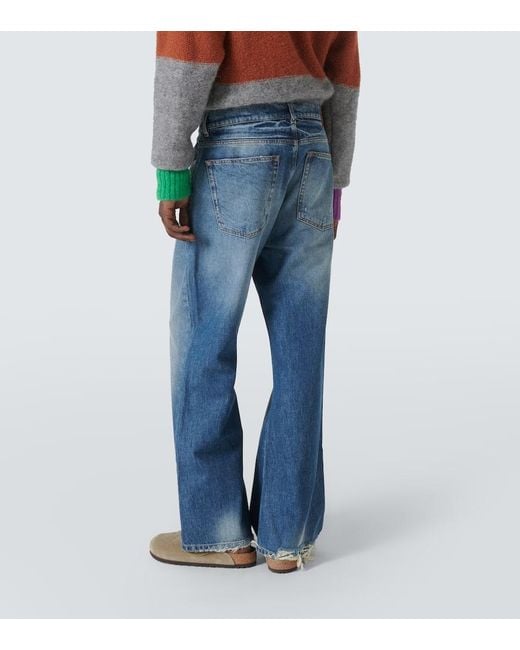 ERL Blue Mid-Rise Flared Jeans for men
