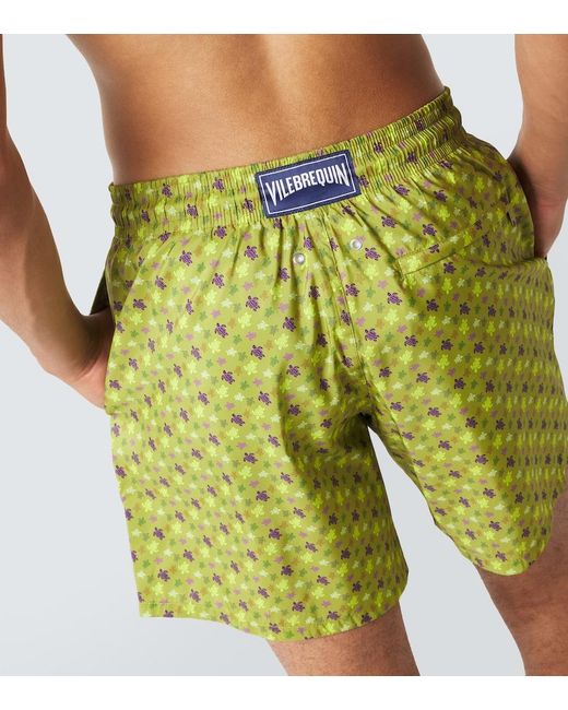Vilebrequin Green Mahina Printed Swim Trunks for men