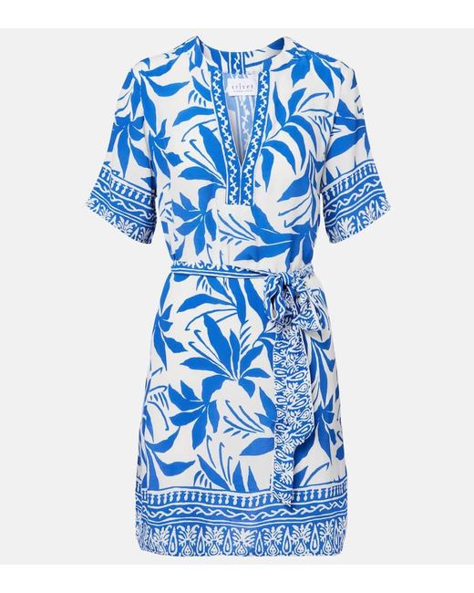Velvet Blue Vanessa Printed Shirt Dress
