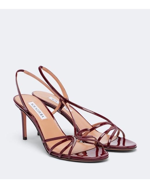 Aquazzura Pink Talk To Me Patent Leather Slingback Sandals