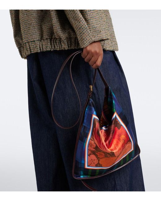 Dries Van Noten White Medium Printed Shoulder Bag
