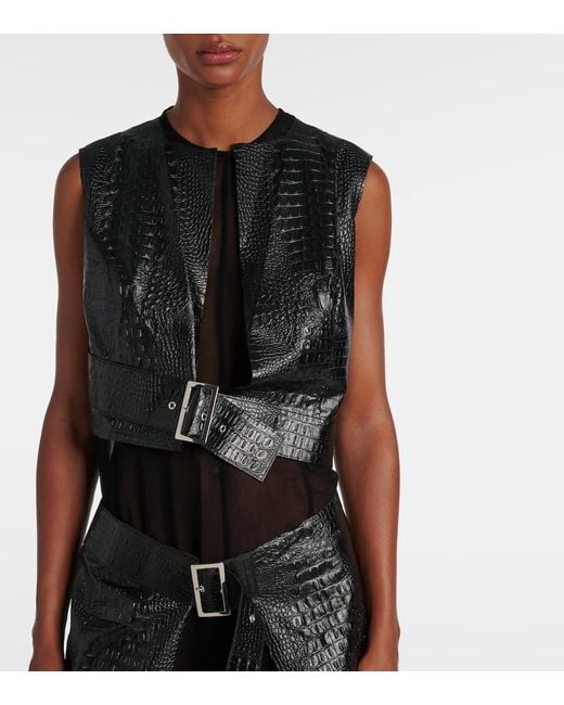 Junya Watanabe Black Snake-Effect Midi Dress