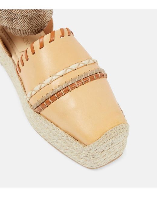 Ulla Johnson Natural Leather Platform Espadrilles