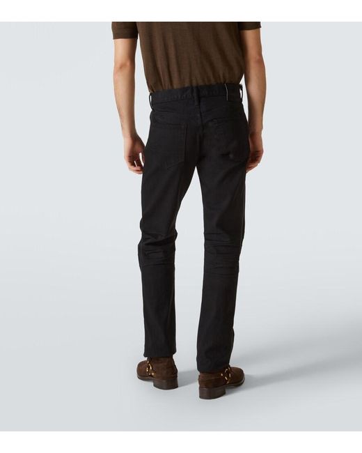 Tom Ford Black Logo Straight Jeans for men