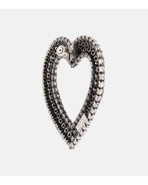 Pendientes Heart 2.0 con detalle de cristales Balenciaga de color Metallic