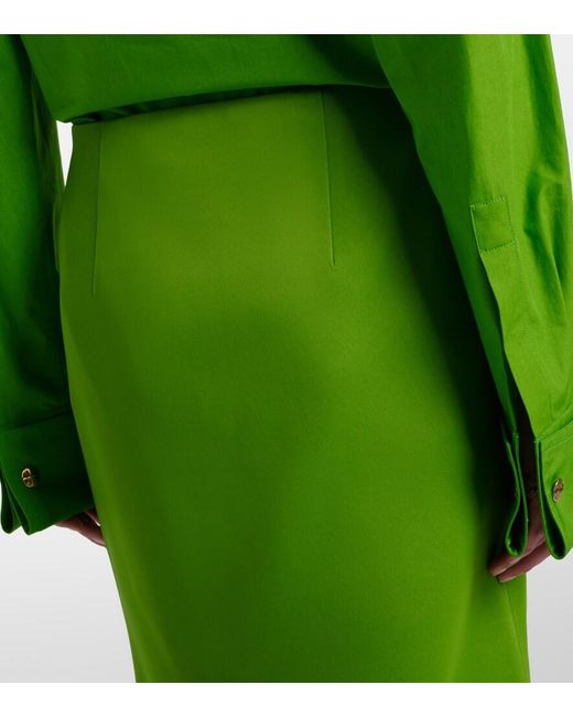 Khaite Green Sybil Layered Midi Skirt