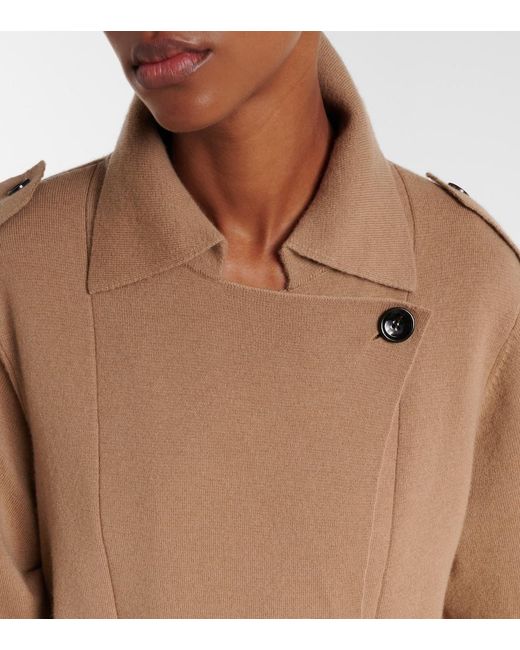 Jardin Des Orangers Brown Belted Wool And Cashmere Trench Coat