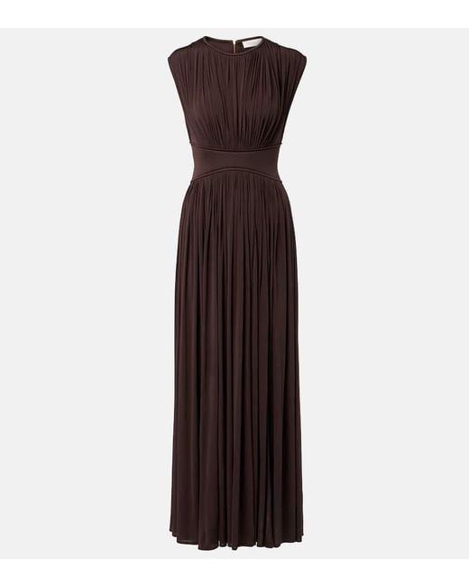 Abito Lungo Illuminate Arricciato di Zimmermann in Brown