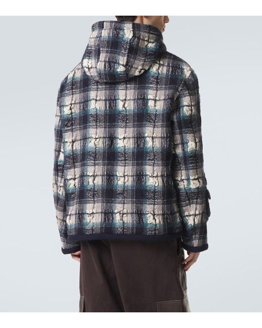 Loewe Gray Plaid Wool And Linen Jacket for men