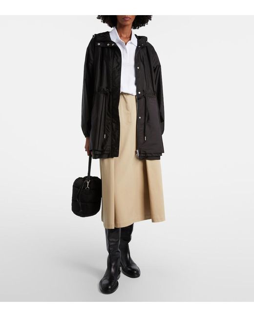Prada Green Pleated Poplin Midi Skirt