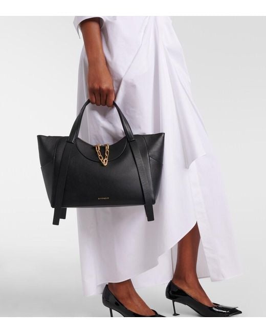 Givenchy Black The Snatch Medium Leather Tote Bag