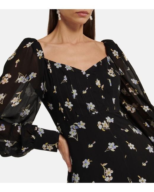 Dorothee Schumacher Black Midnight Blossom Midi Dress
