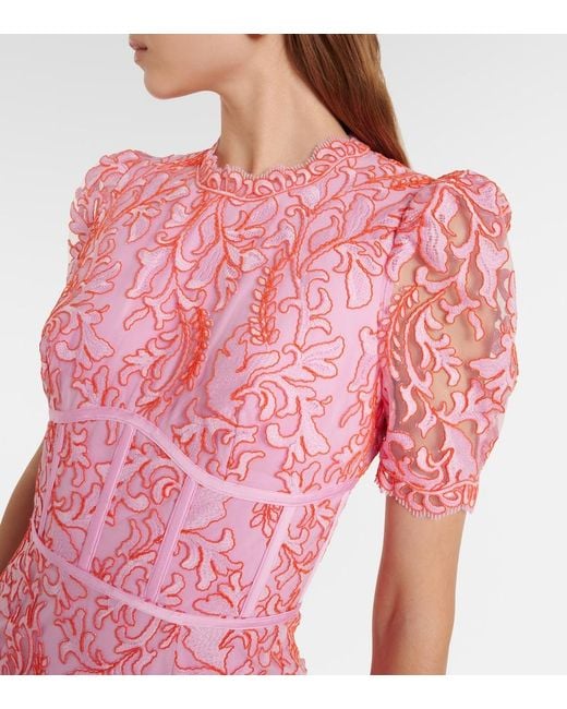 Rebecca Vallance Pink Maribella Lace Corset Dress