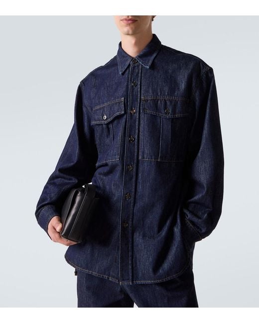 Dries Van Noten Blue Denim Shirt for men
