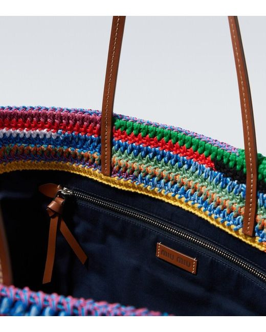 Miu Miu Tote Large Aus Haekelstrick Mit Leder in Multicolor für Herren