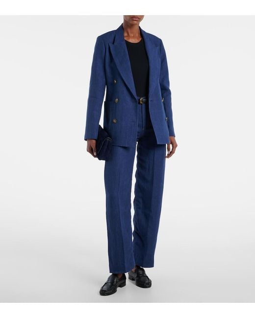 Citizens of Humanity Blue X Argent Chelsea Linen Denim Blazer