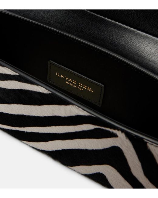The New Arrivals Ilkyaz Ozel Black Zebree.07 Calf Hair Shoulder Bag